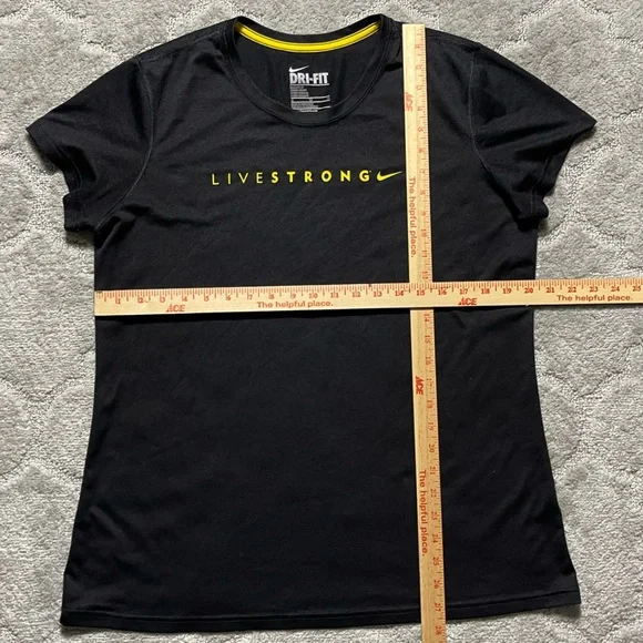 Nike Dri-Fit Livestrong Regular Fit Short Sleeve Top Shirt Size XL Black - Picture 5 of 7